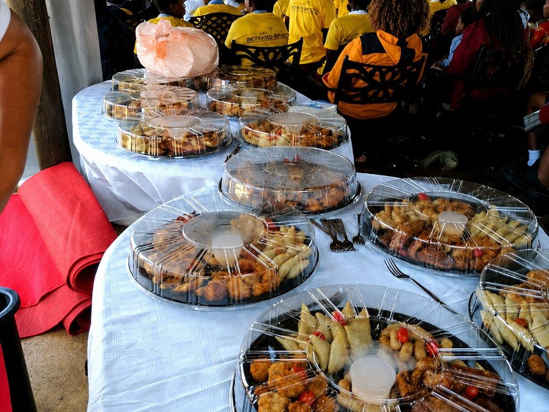 Dudu's Kitchen platters at an event